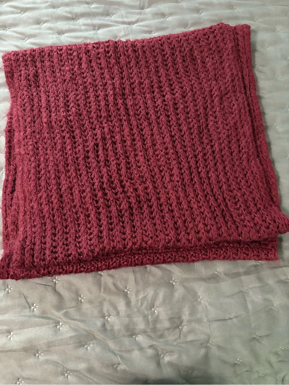 Cozy Knitted Infinity Scarf - Burgundy